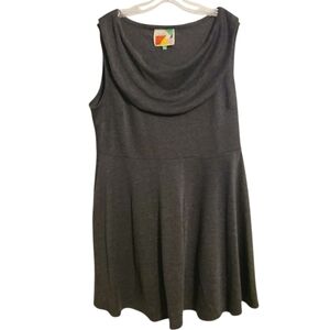 Modcloth Fervour | Women's Gray Sleeveless Dress With Cowl Neckline (Size 2X)